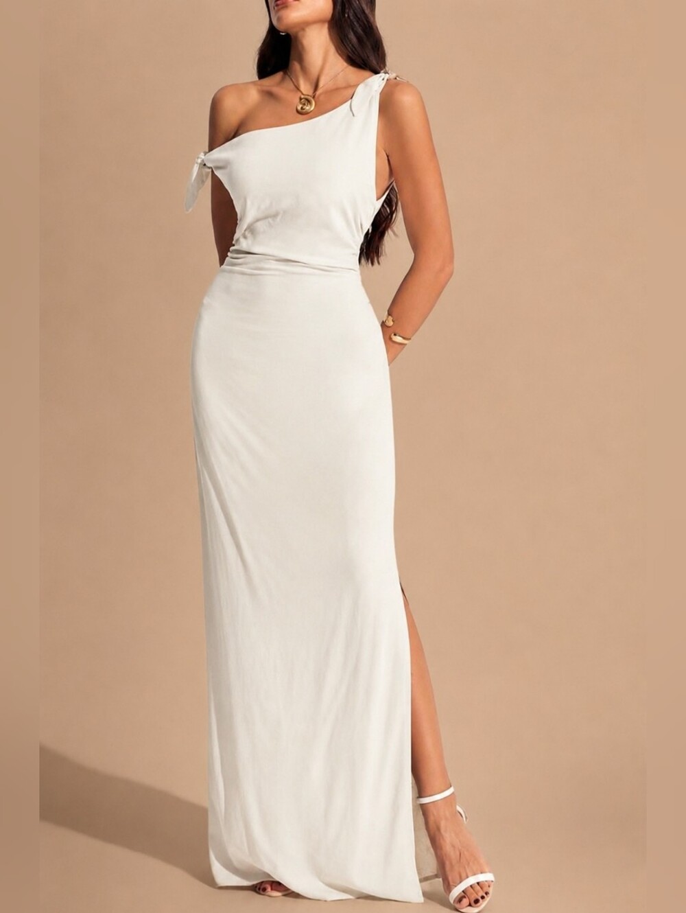 textured lineen dress